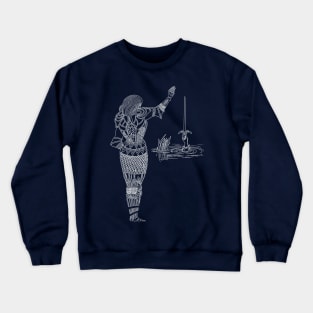 how sir bedivere cast the sword excalibur into the water Crewneck Sweatshirt